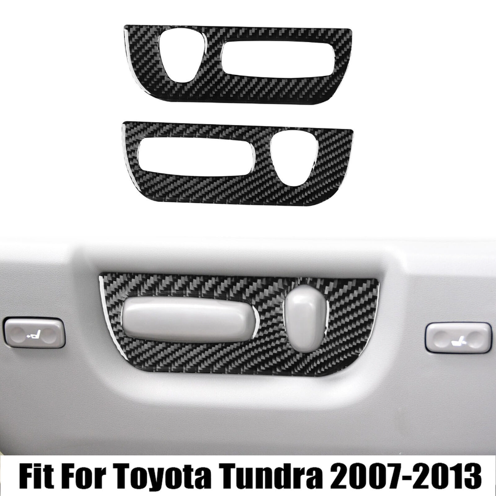 Real Carbon Fiber Front Seat Adjustment Frames Trim 2X For Toyota Tundra 2007-13