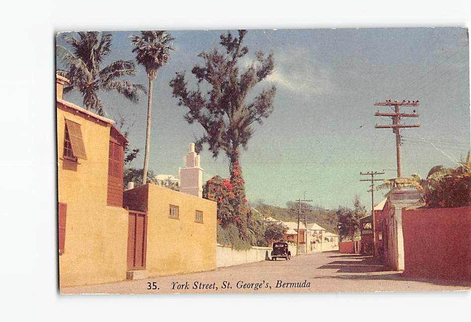 Postcard York Street St. George's Bermuda British Overseas Territory