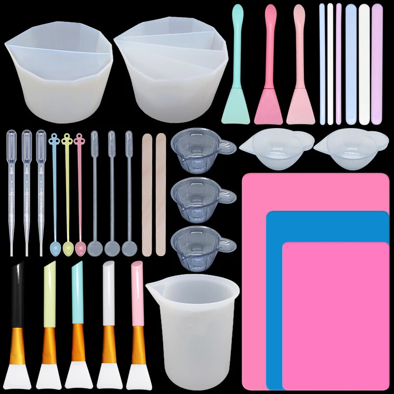 Epoxy Resin Making Tools DIY Pour Split Cup Silicone Epoxy Mix for Paint Pouring