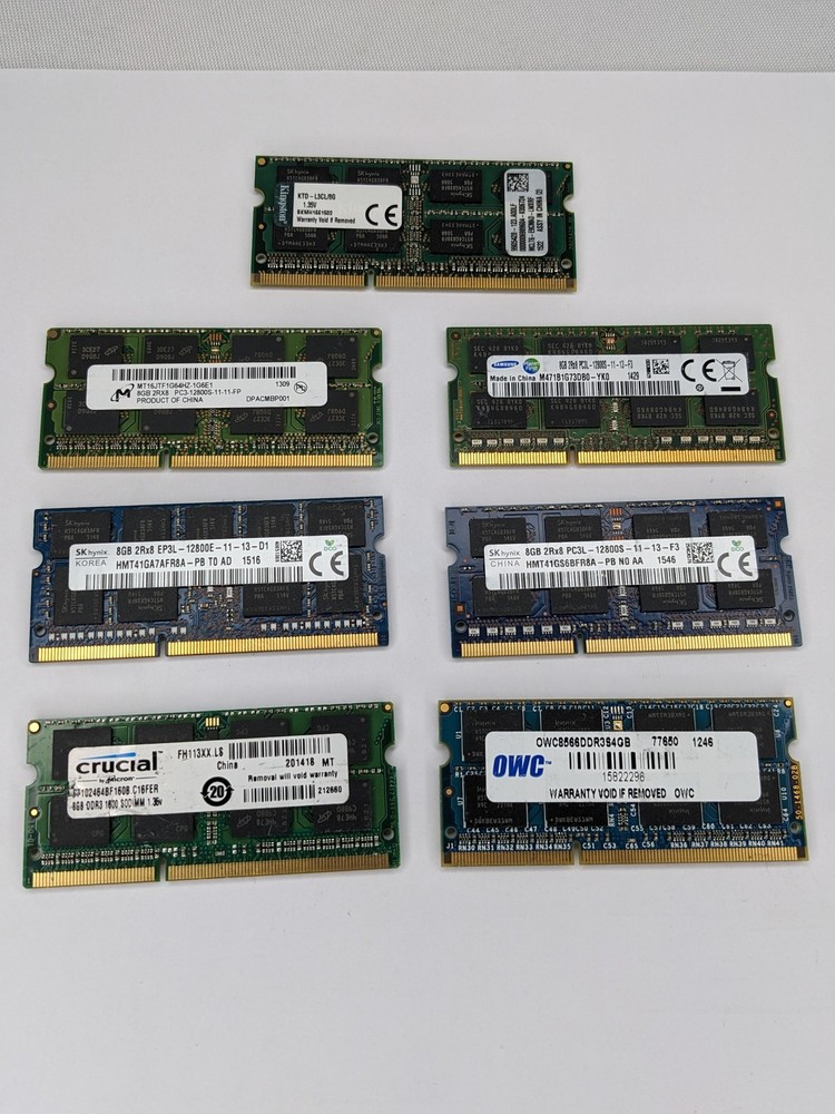 Mixed Brands 8GB DDR3 Laptop Memory FOR PARTS / REPAIR ONLY!
