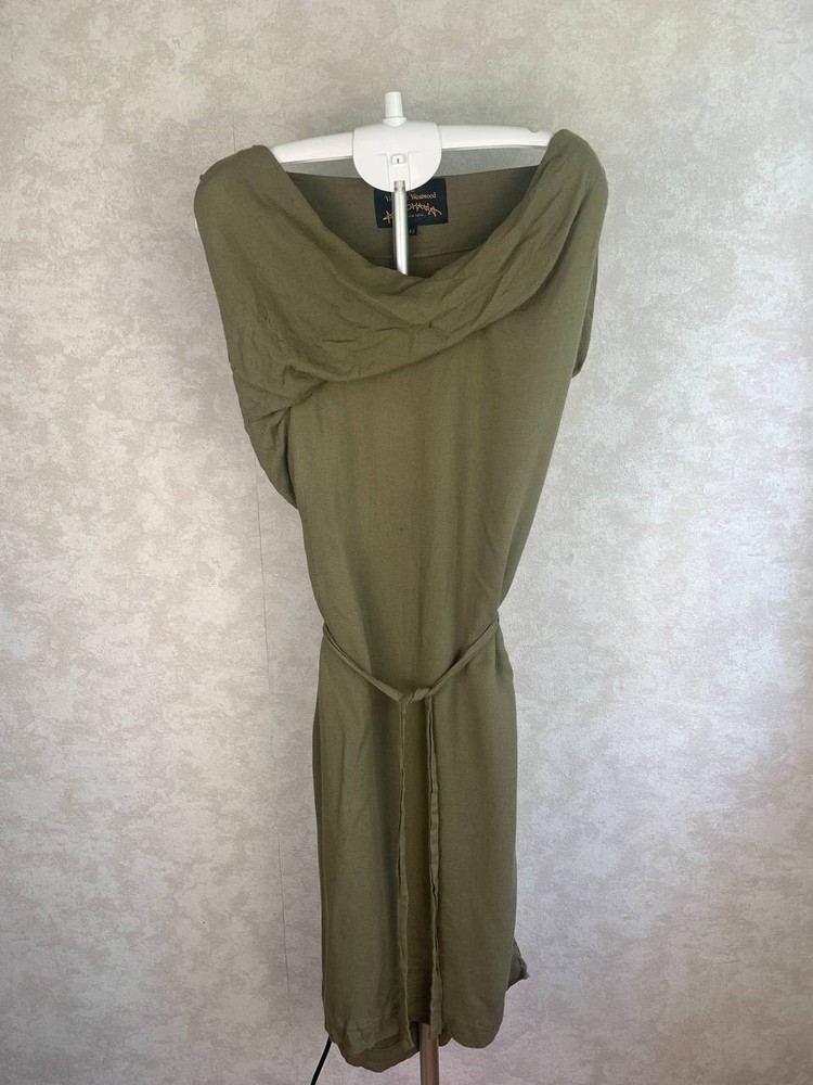 Vivienne Westwood ANGLOMANIA asymmetrical khaki dress 42 size