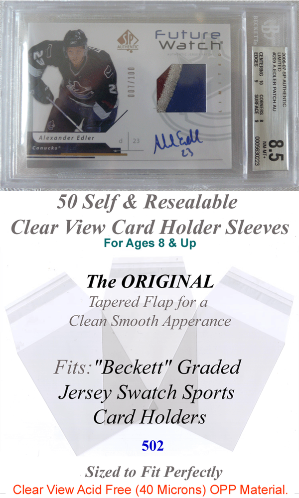 Beckett Graded 50 Jersey Card Slab with Tapered Flap Sleeves *502*