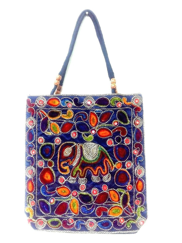 Vintage Handmade Boho Elephant Shoulder Bag Indian Traditional Hippie Hobo
