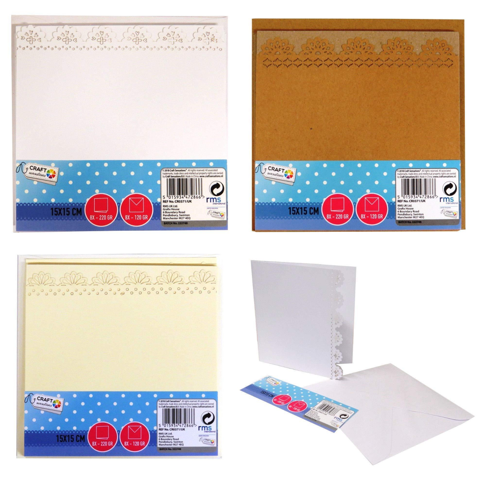 8 Blank Christmas Cards with Decorative Edges & Envelopes 6