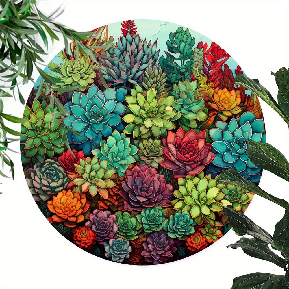 787inch Round Succulent Garden Decoration Teal Pink Orange
