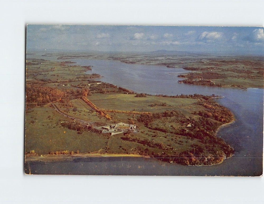 Postcard Aerial View Of Fort Ticonderoga And Lake Champlain Ticonderoga NY USA