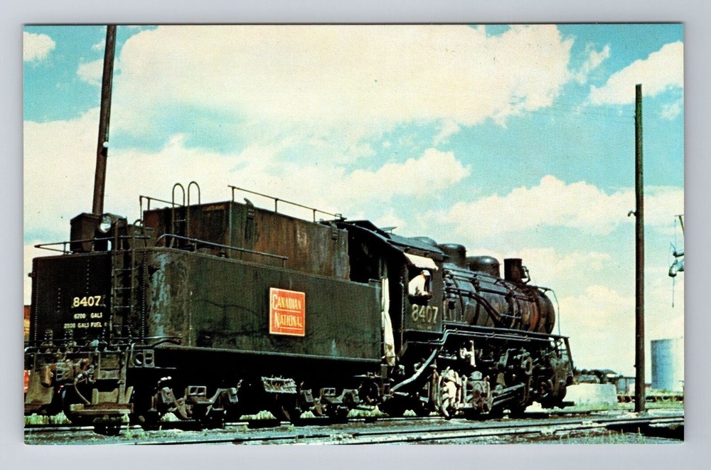Canadian National Railway's Number 8407, Train Transportation Vintage Postcard