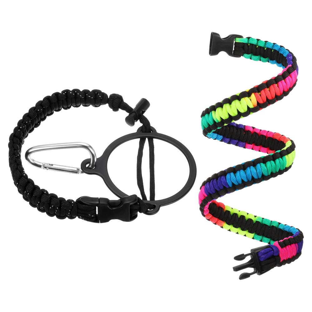 Paracord Handle, Water Bottle Handle Strap, Black/White