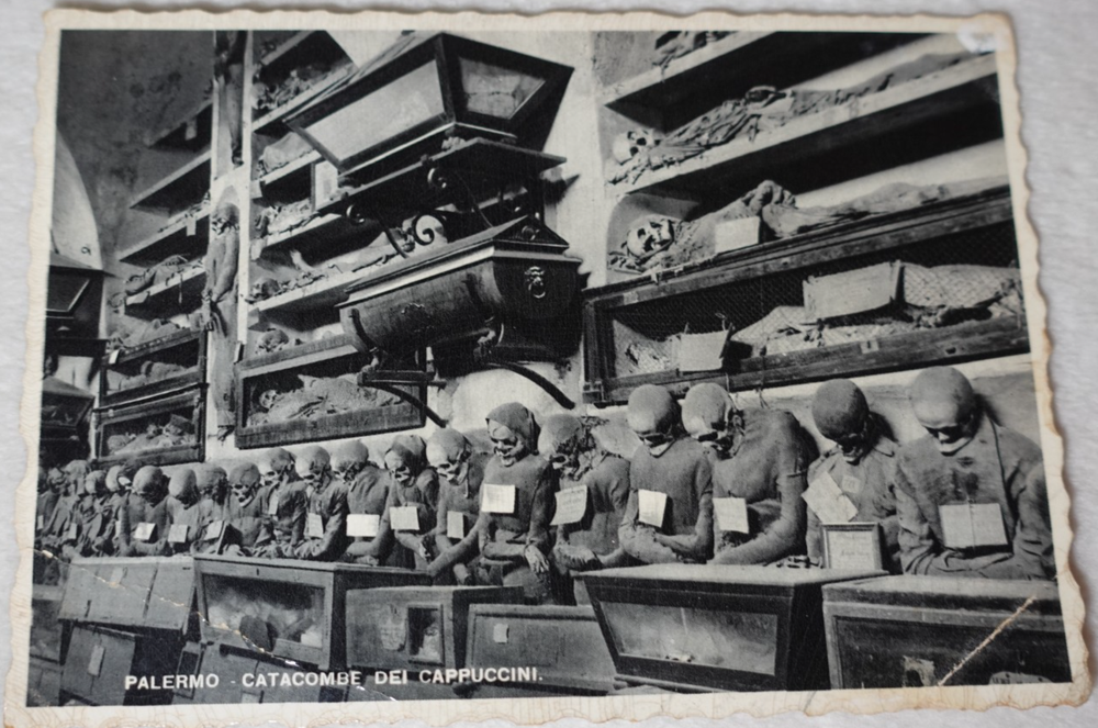 Catacombe Dei Cappuccini Palermo Catacombs Cecami Vintage Original Postcard