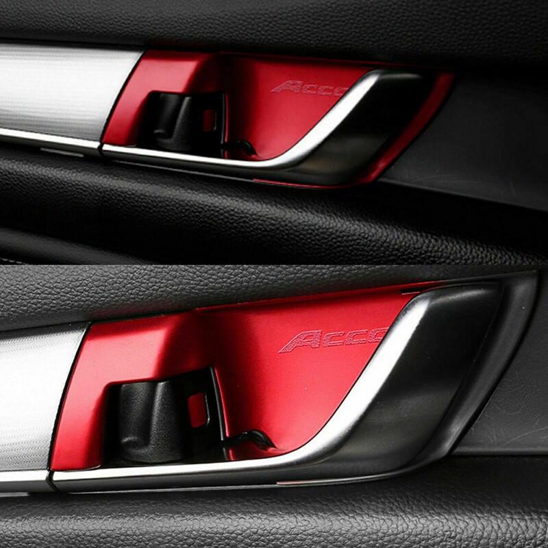 2018-2020 Honda Accord ABS Red Inner Door Handle Bowl Cover Trim Molding