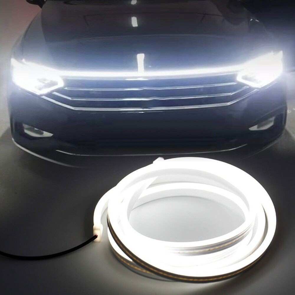 White 120cm Flexible Car Hood Day Running LED Light Strip Accessories Universal