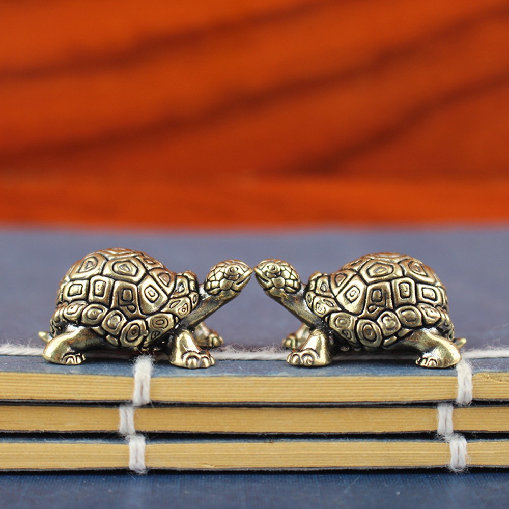 Brass Copper Tortoise Incense Burner Figurine Mini Statue Home Decoration Toy