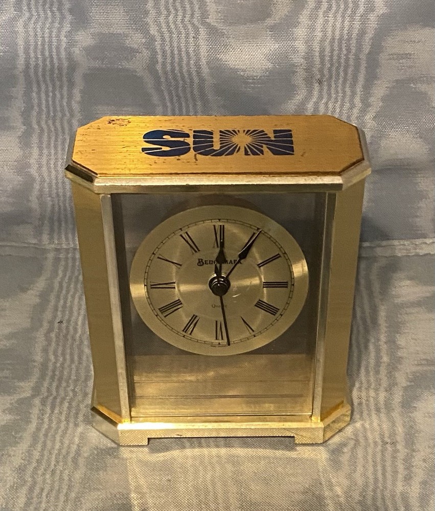 Vintage  Benchmark  Sun Oil  Co. Retirement  Mantle Deak Clock