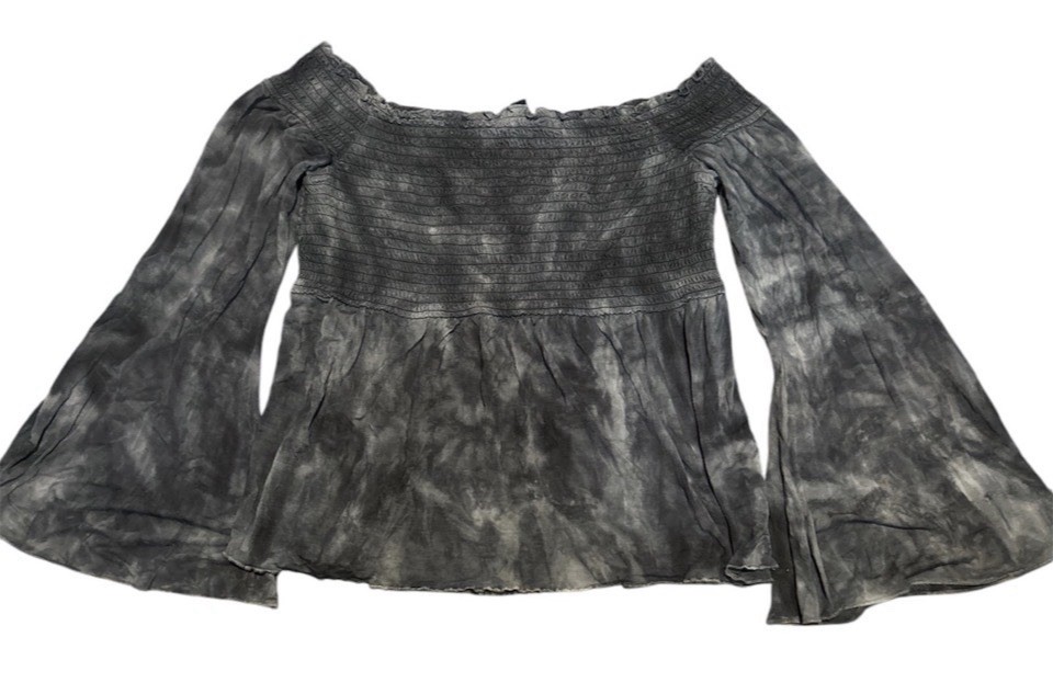American Eagle Tie Dye Off The Shoulder Smocked Bell Sleeve Top XL