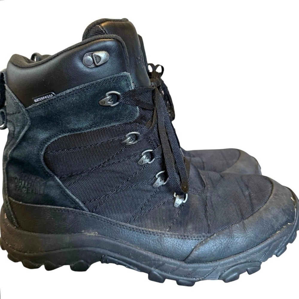 North Face Chilkat Nylon Triple Black Waterproof Winter Boots Men’s Size 9