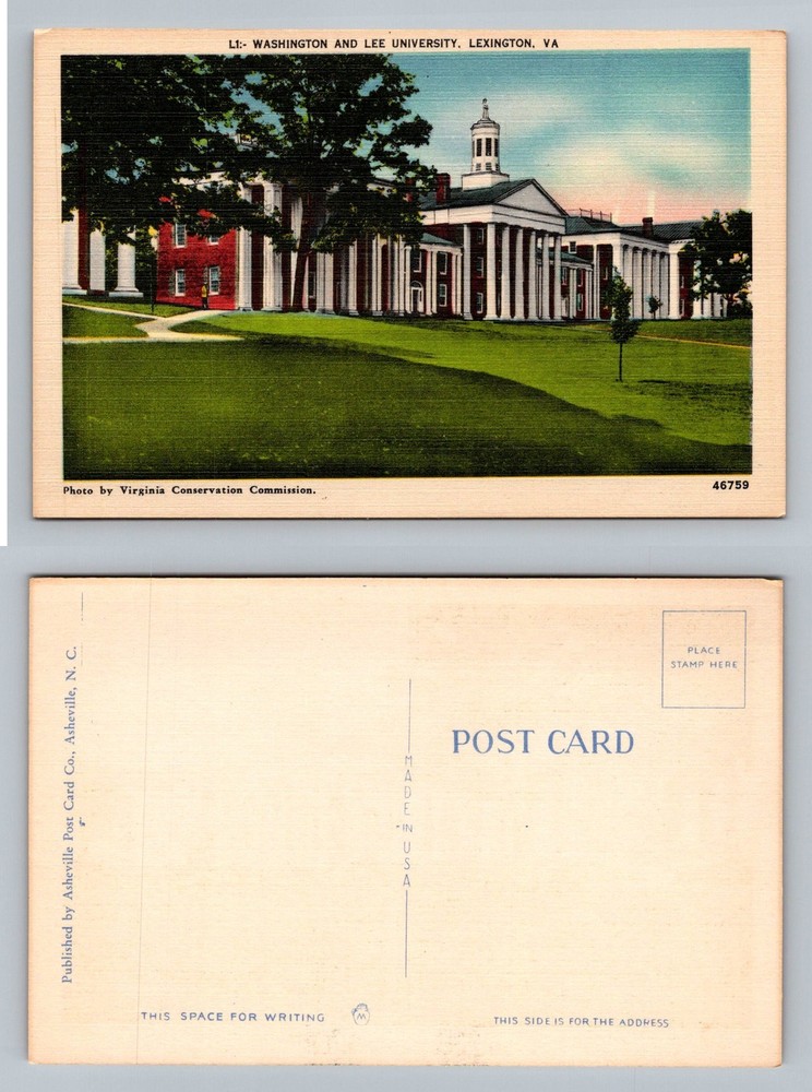 Lexington, VA-Virginia, Washington & Lee University Campus View Vintage Postcard