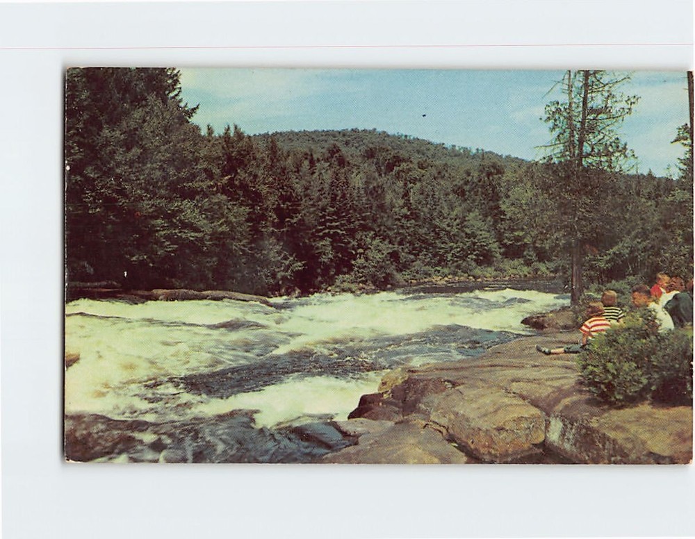Postcard Scene Above Buttermilk Falls Central Adirondack Mountains Long Lake NY