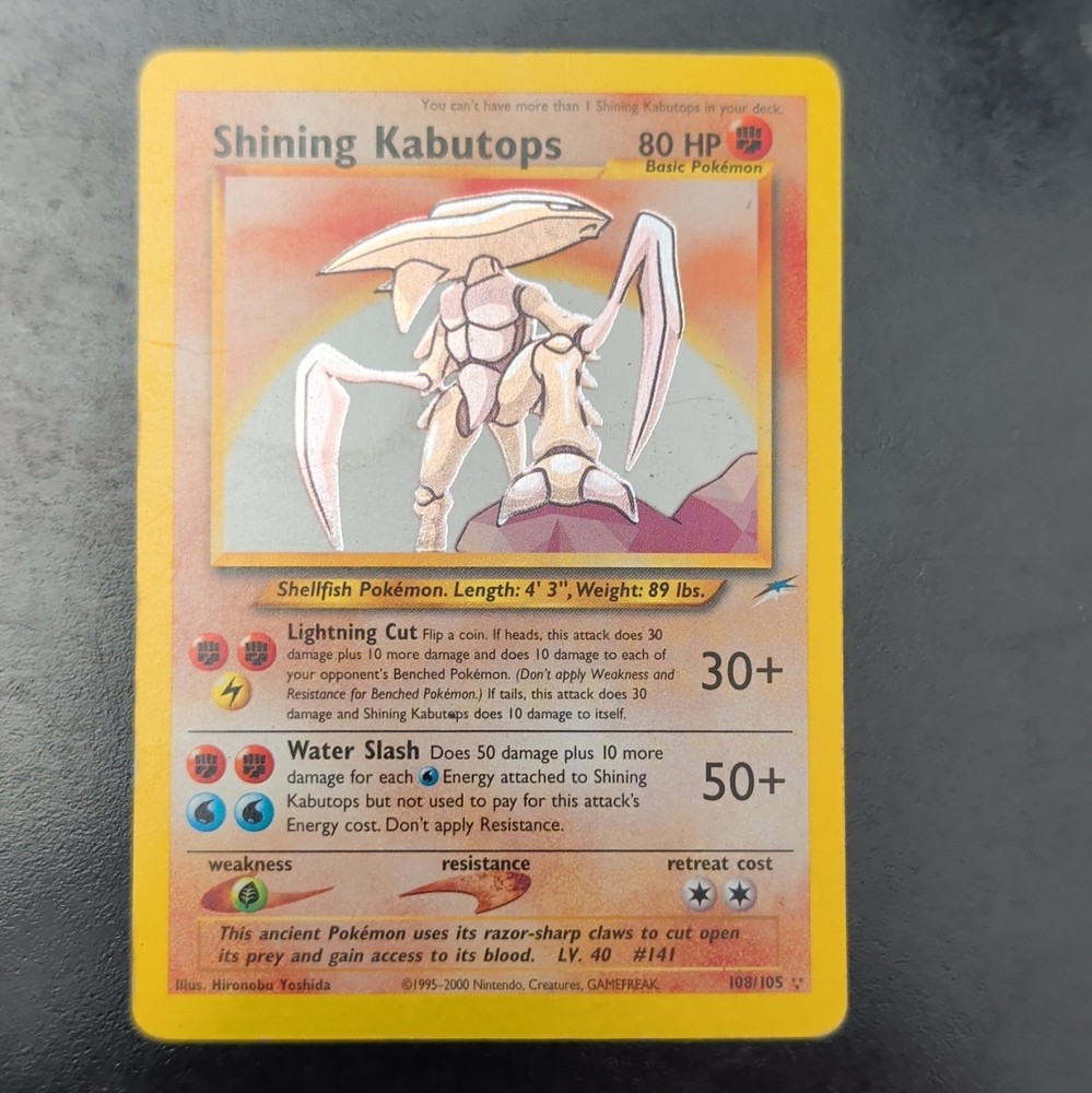 Shining Kabutops Holo Card 108/105 Neo Destiny Unlimited Edition