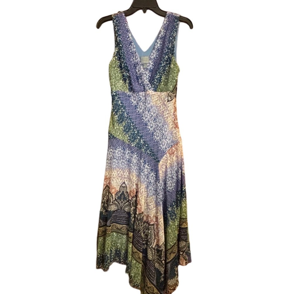 Fairycore Rabbit Patchwork Dress Boho Midi Size 10