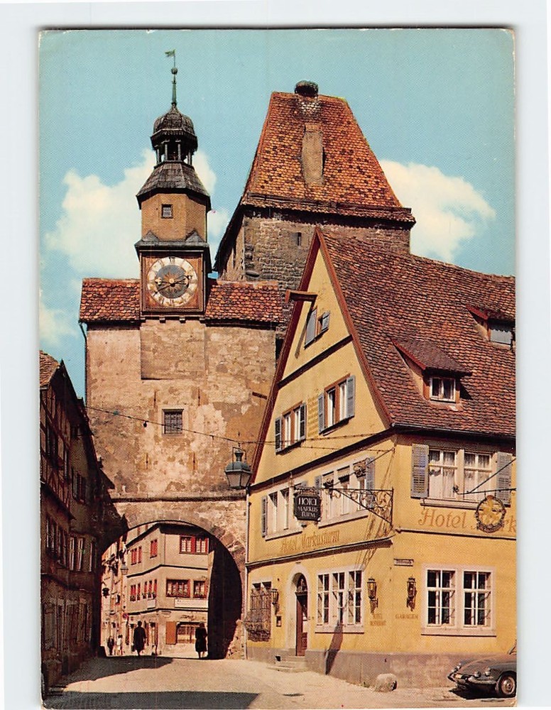 Postcard Röder Arch & Markus Tower Rothenburg ob der Tauber Germany