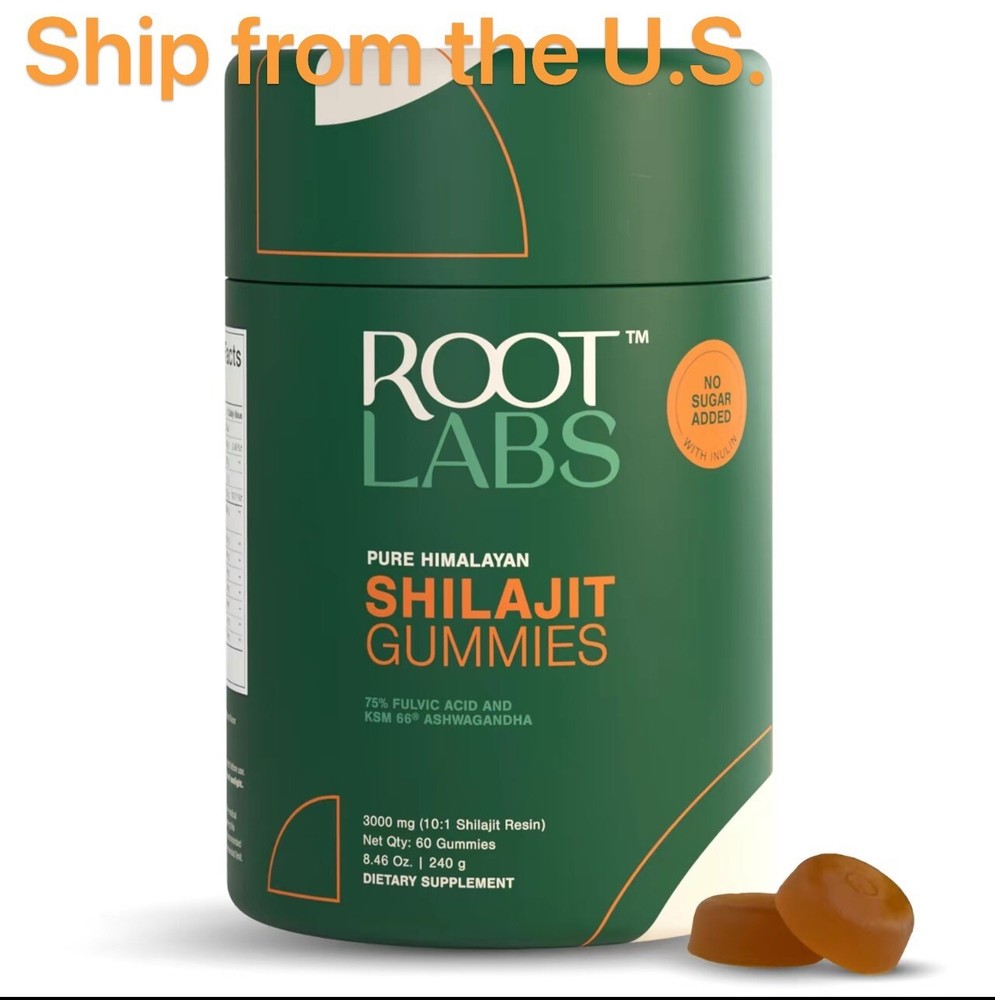 RootLabs Pure Himalayan Shilajit Gummies|No Sugar|KSM-66 Ashwagandha, Gokshura