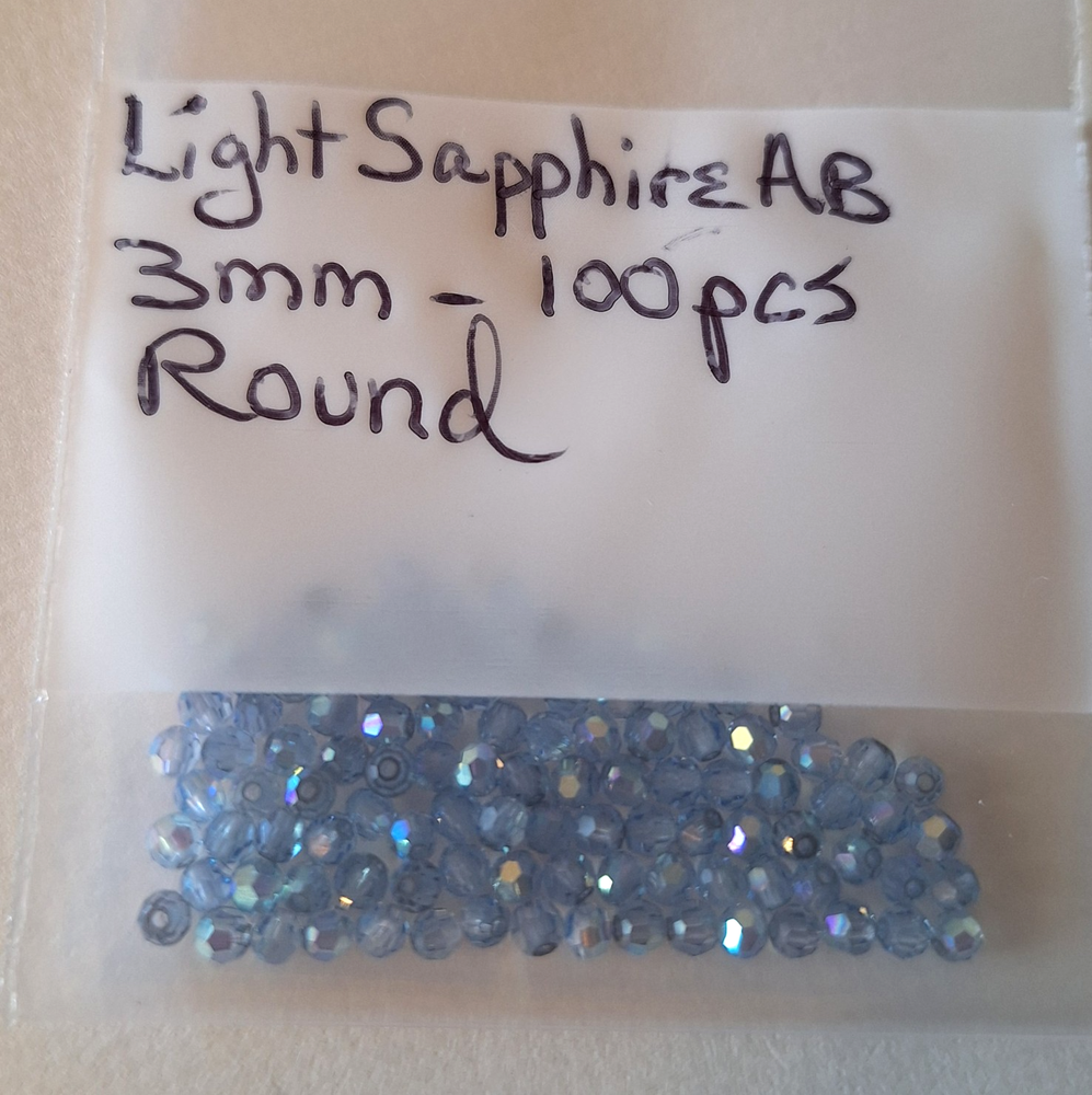 Swarovski Light Sapphire AB Crystals ~ 100 Pieces GOES W/MANY COLORS!  NEW!