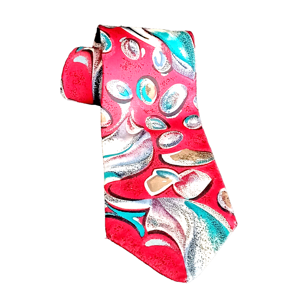 Mens Neck Tie Oscar De la Renta Neckwear Couture Collection Multi Color Vintage