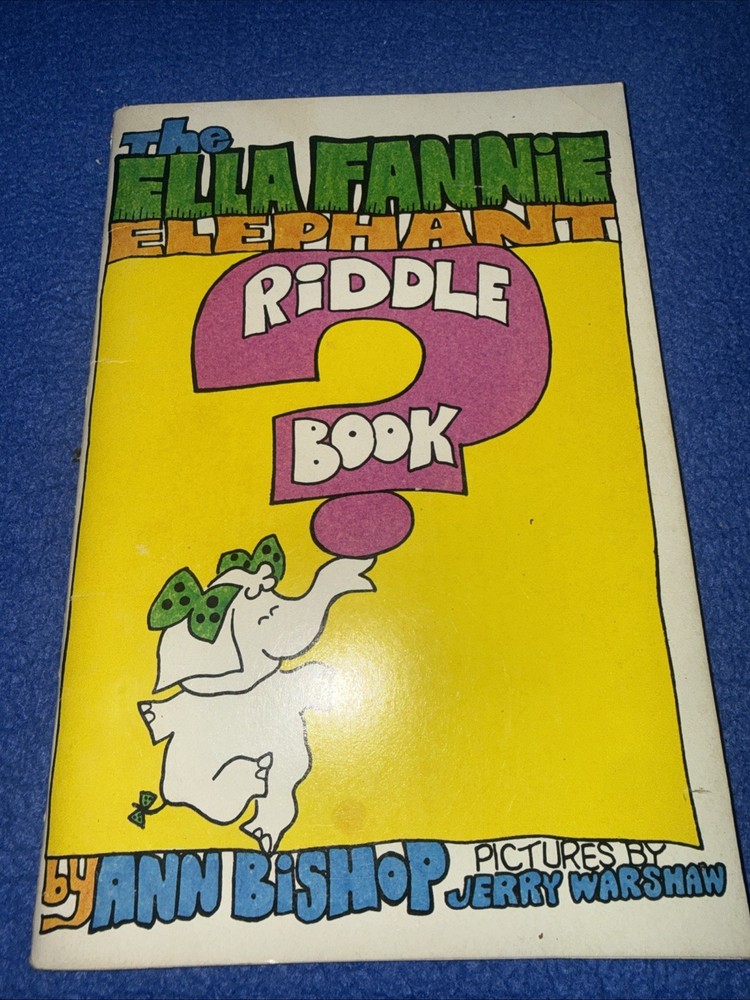 The Ella Fannie Elephant Riddle Book Ann Bishop 1974 Xerox Illustrated