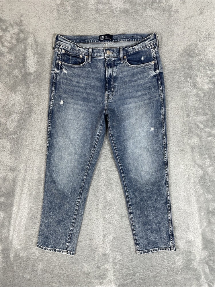 Gap Jeans Women's 12/31 Blue High Rise Vintage Slim Distressed Flex ~26