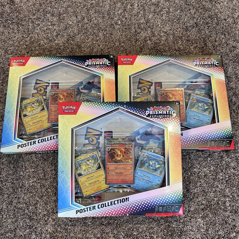 Pokemon Scarlet & Violet Prismatic Evolutions Poster Collection - Sealed,  New