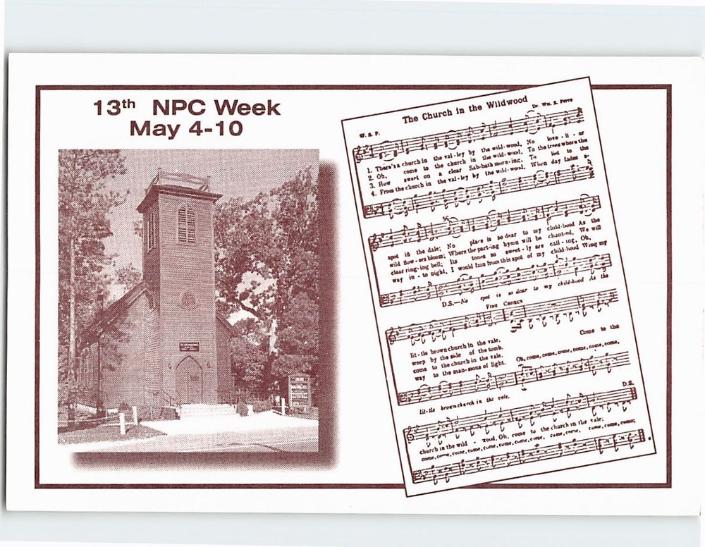 Postcard Little Brown Church in the Vale Nashua Iowa USA