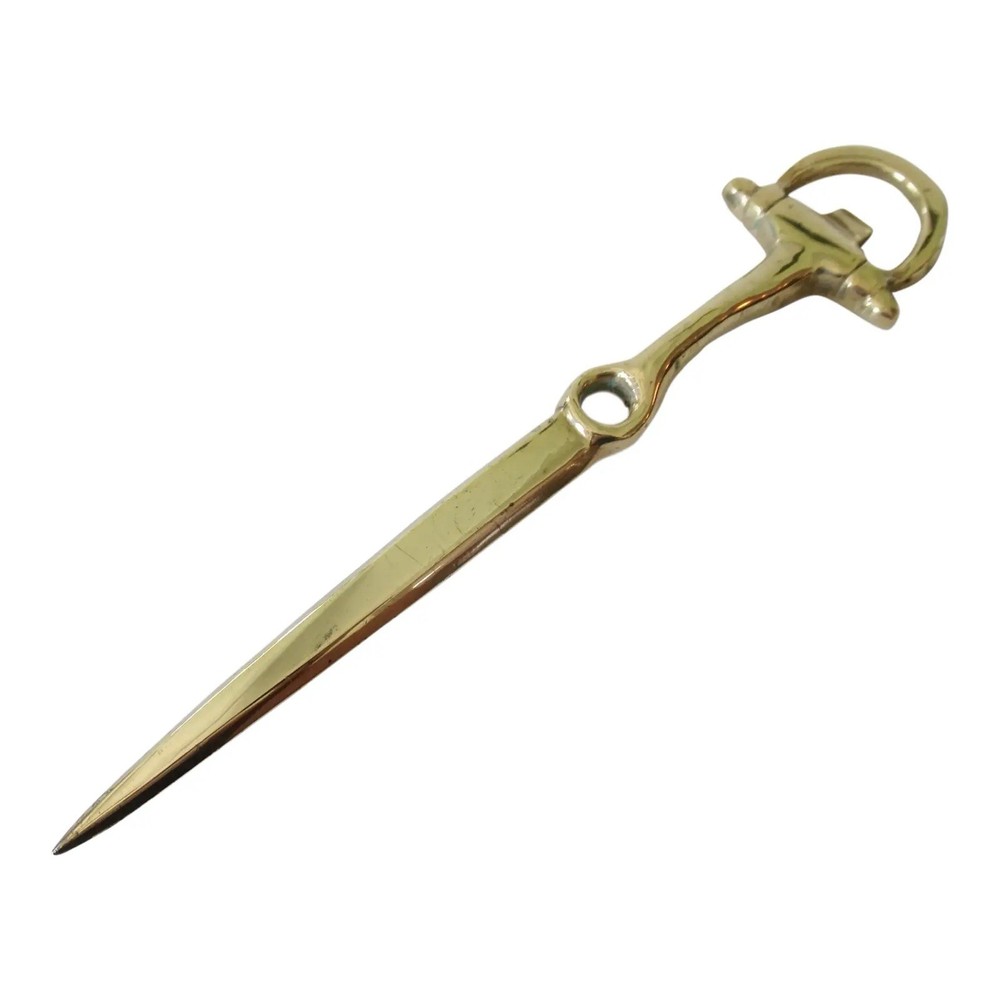 Vintage Mid-Century Equestrian Style Horse-Shoe Shaped Brass Letter Opener