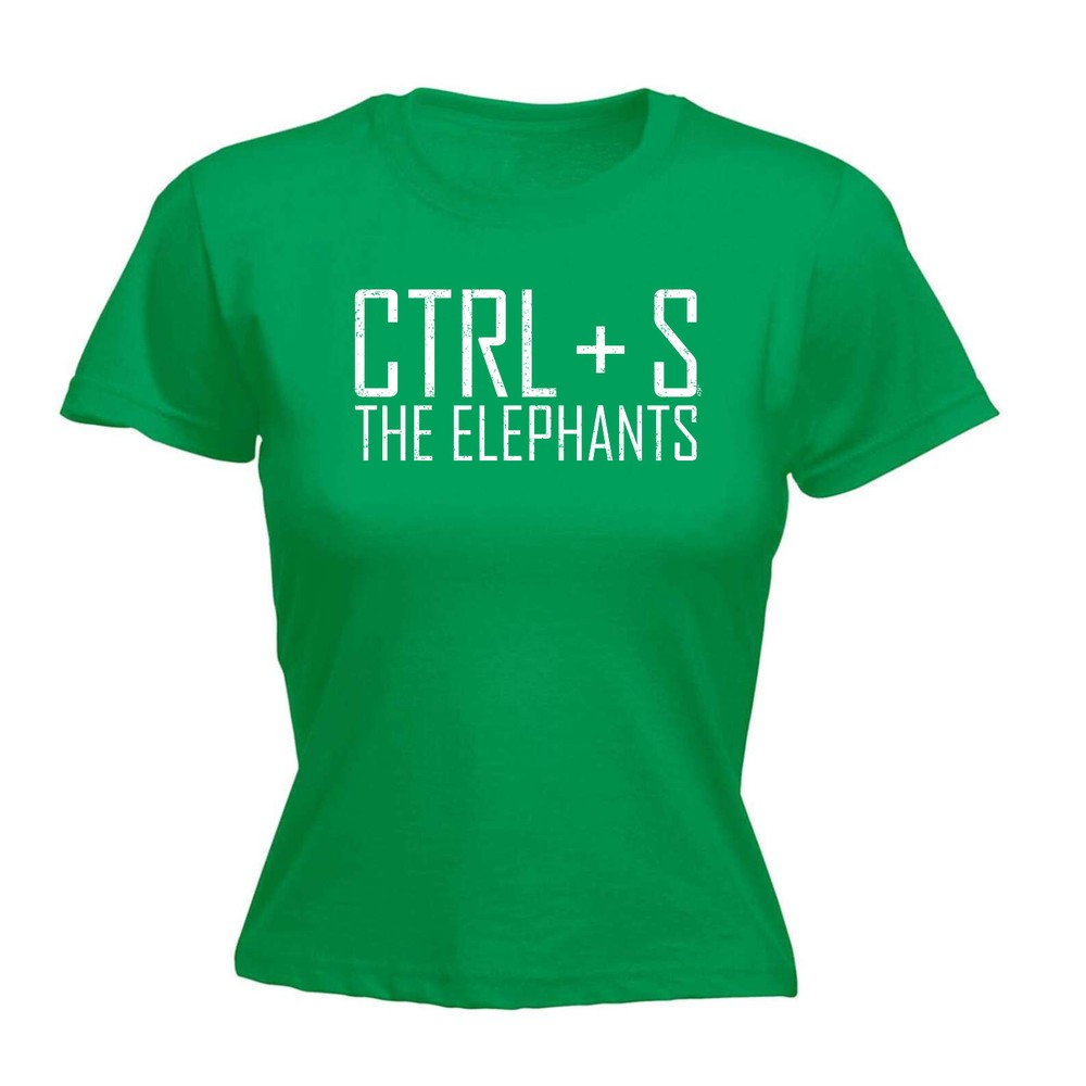 Ctrl S Save The Elephants - Womens T Shirt Funny T-Shirt Novelty gift tshirt