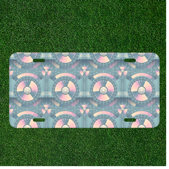 Custom Personalized Car License Plate with Seamless Pattern Design  