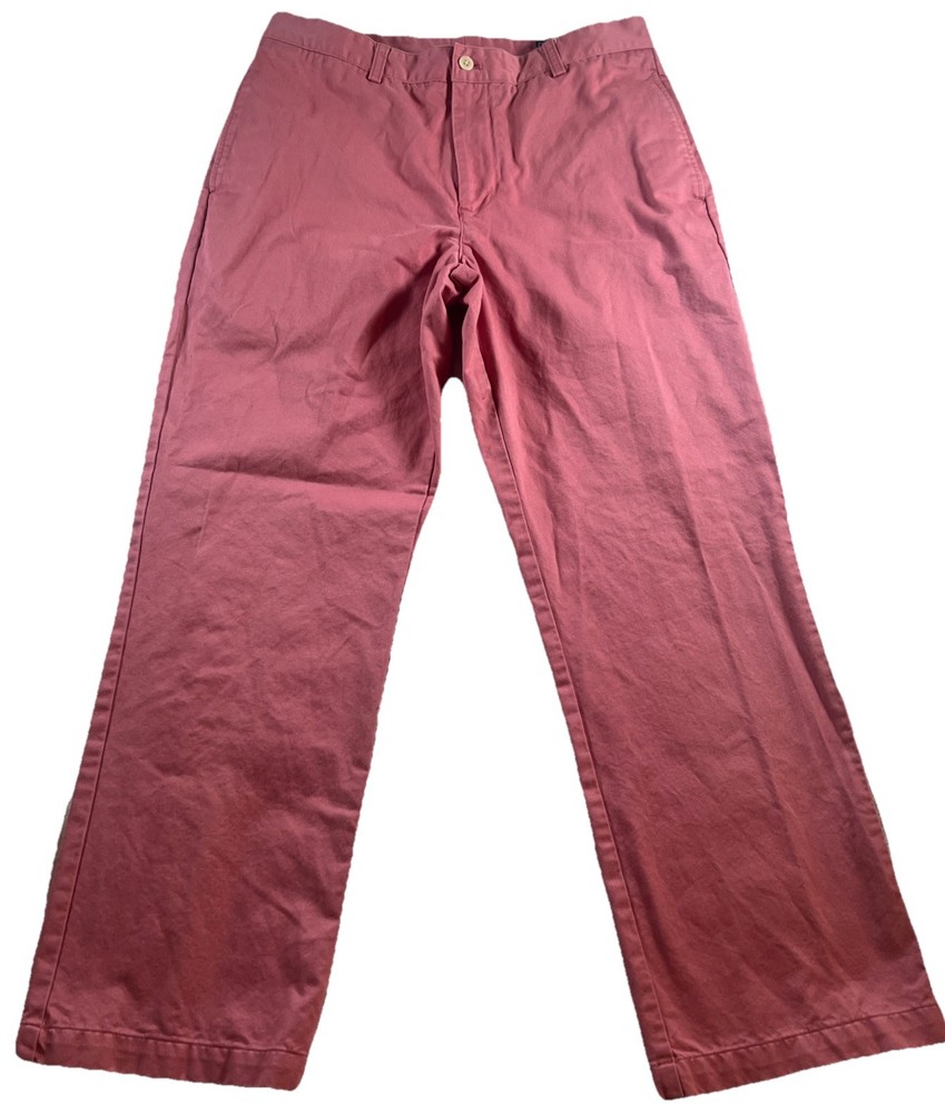 Vineyard Vines Club Pants Mens 33X30 Pink Cotton Flat Front Straight Leg