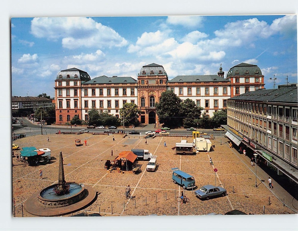 Postcard Schloß und Marktplatz Darmstadt Germany
