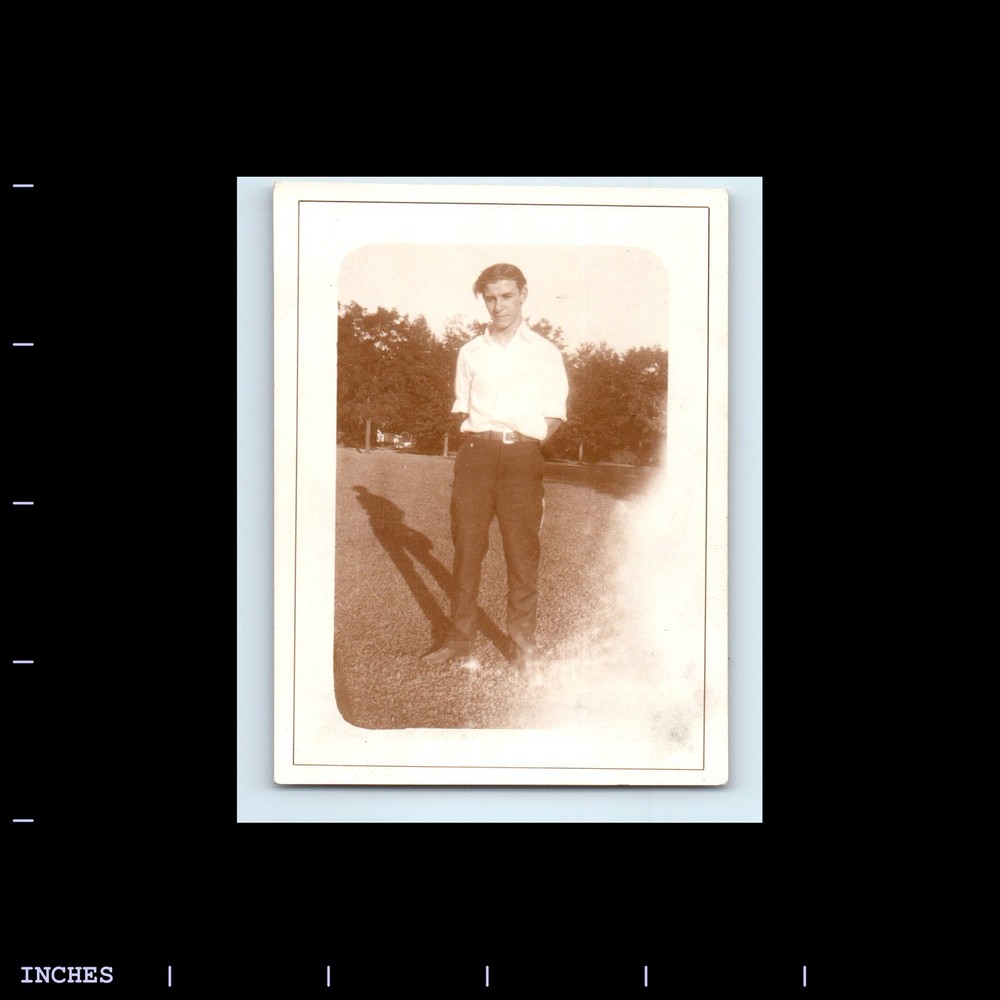 Old Vintage Photo MAN IN PARK DREAMY GHOST LIGHT