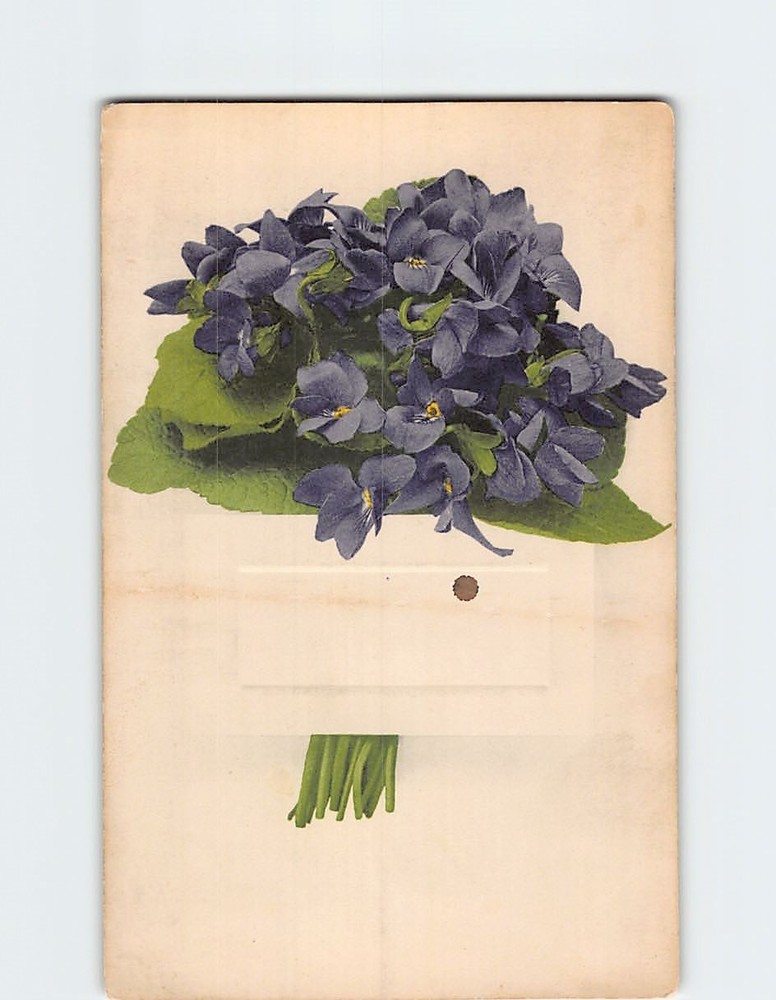 Postcard Embossed Floral Art Print Greeting Card