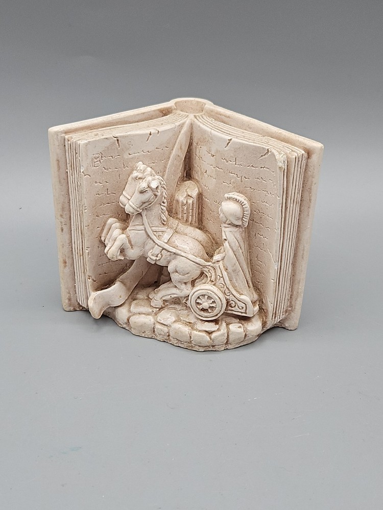 Greek Alabaster Achilles Chariot Statue 3 Inches Tall-image