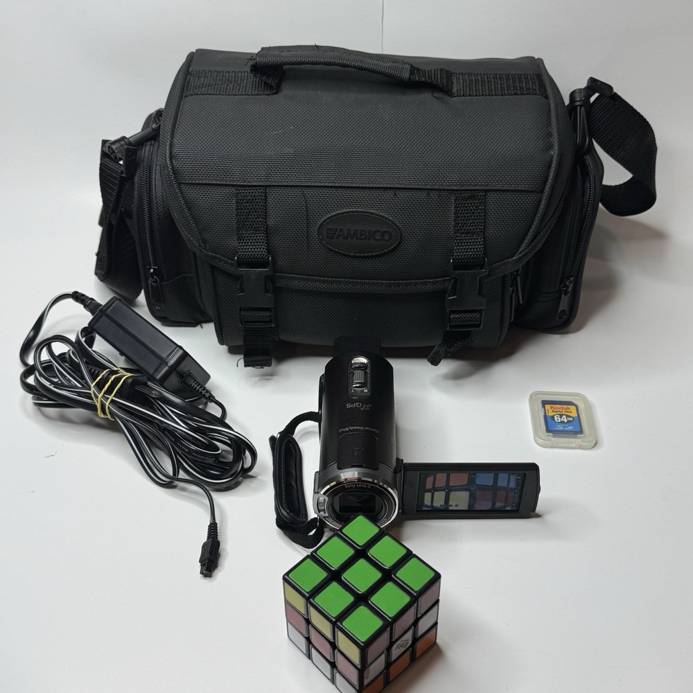 Sony HDR-CX350V Handycam 32GB Full HD 1080p GPS 12x Bundle Tested Works!