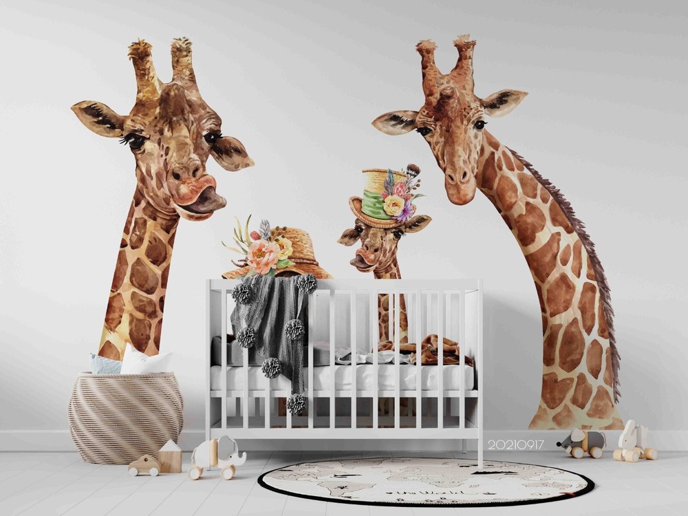 3D Animal Giraffe Pattern Wall Murals Wallpaper Murals Wall Sticker