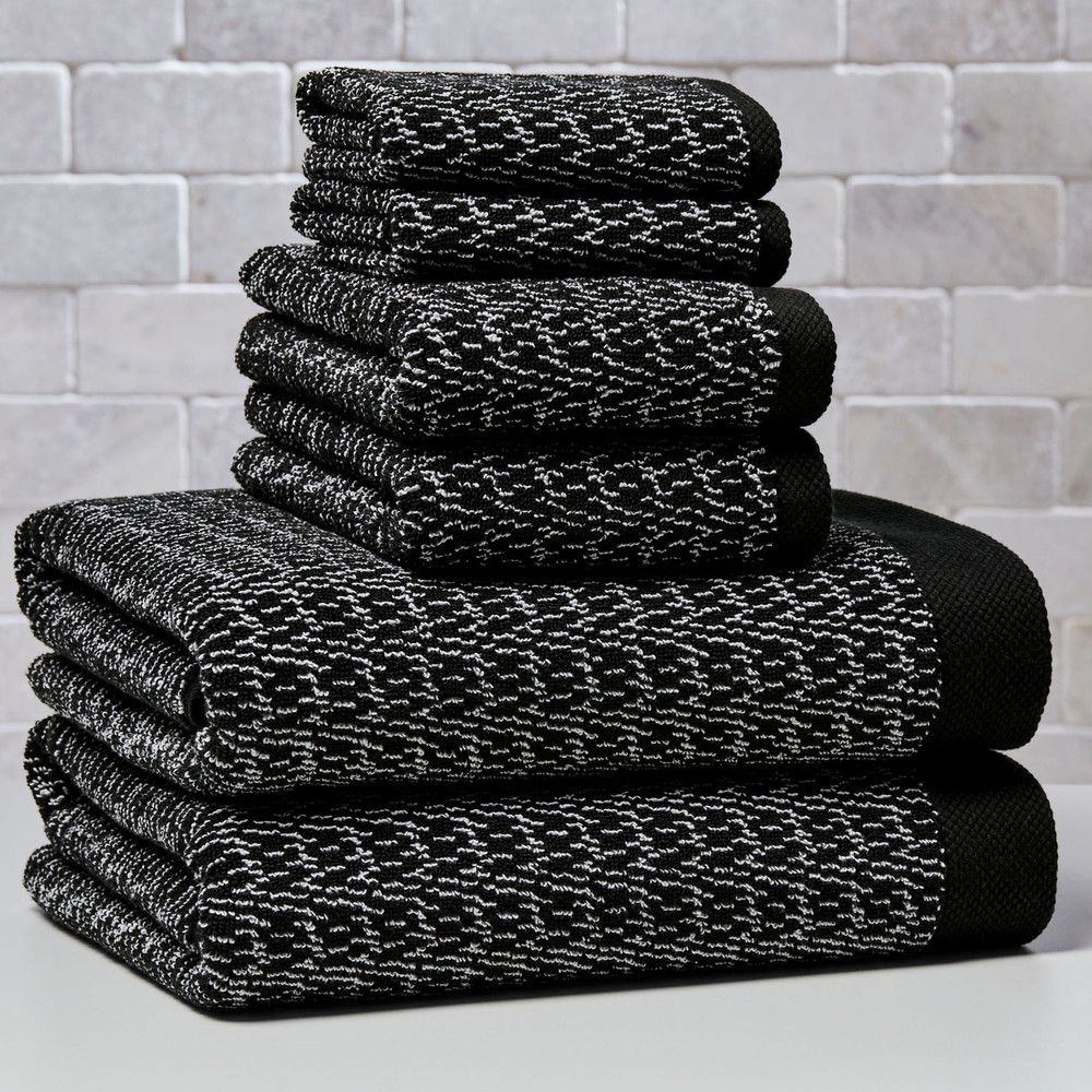 Better Homes & Gardens Signature Soft Melange 6-Piece Rich Black Towel Set