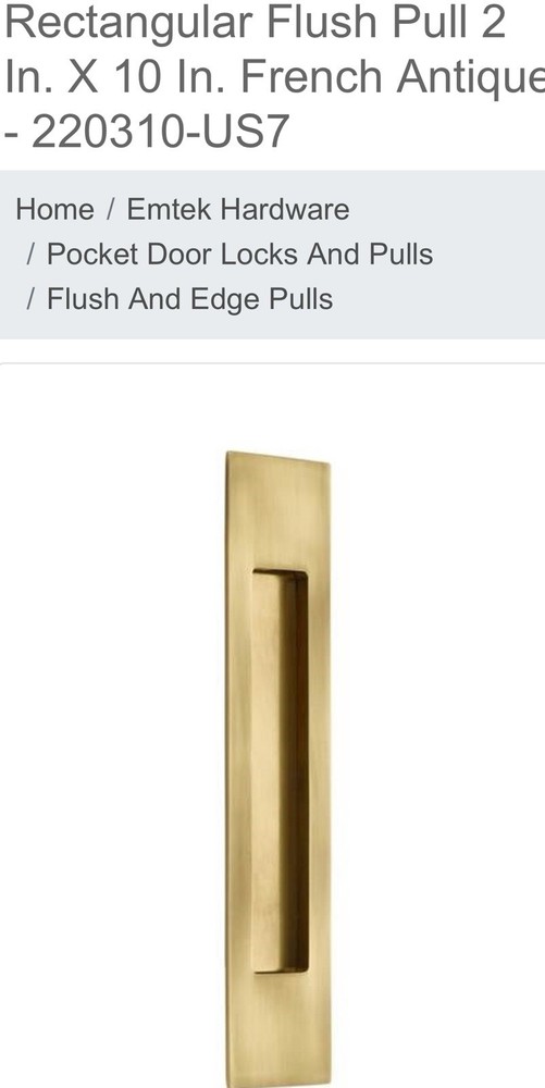 Emtek 220310US7 Modern 10-Inch Tall Rectangular Flush Door Pull
