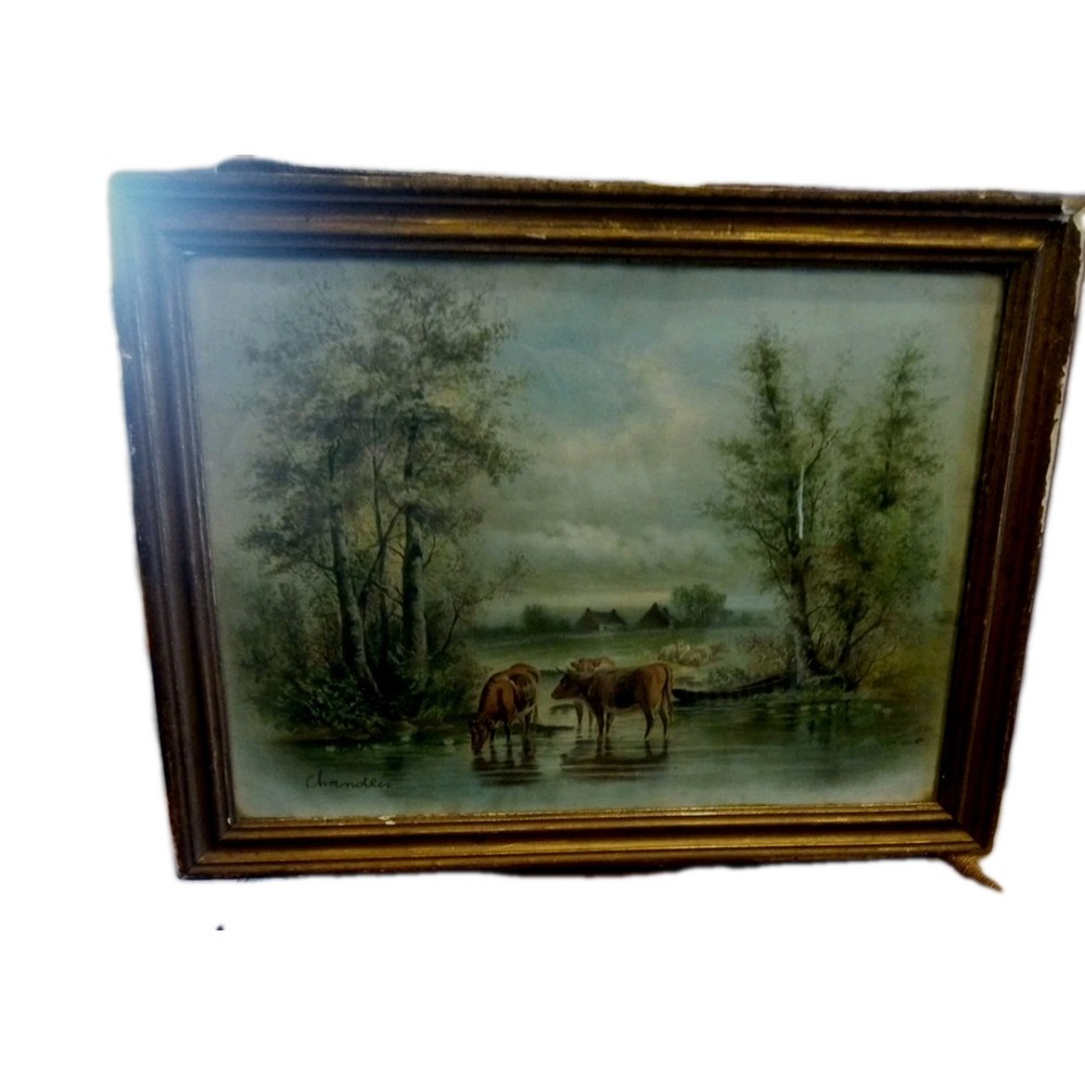 vintage original watercolor paintings framed