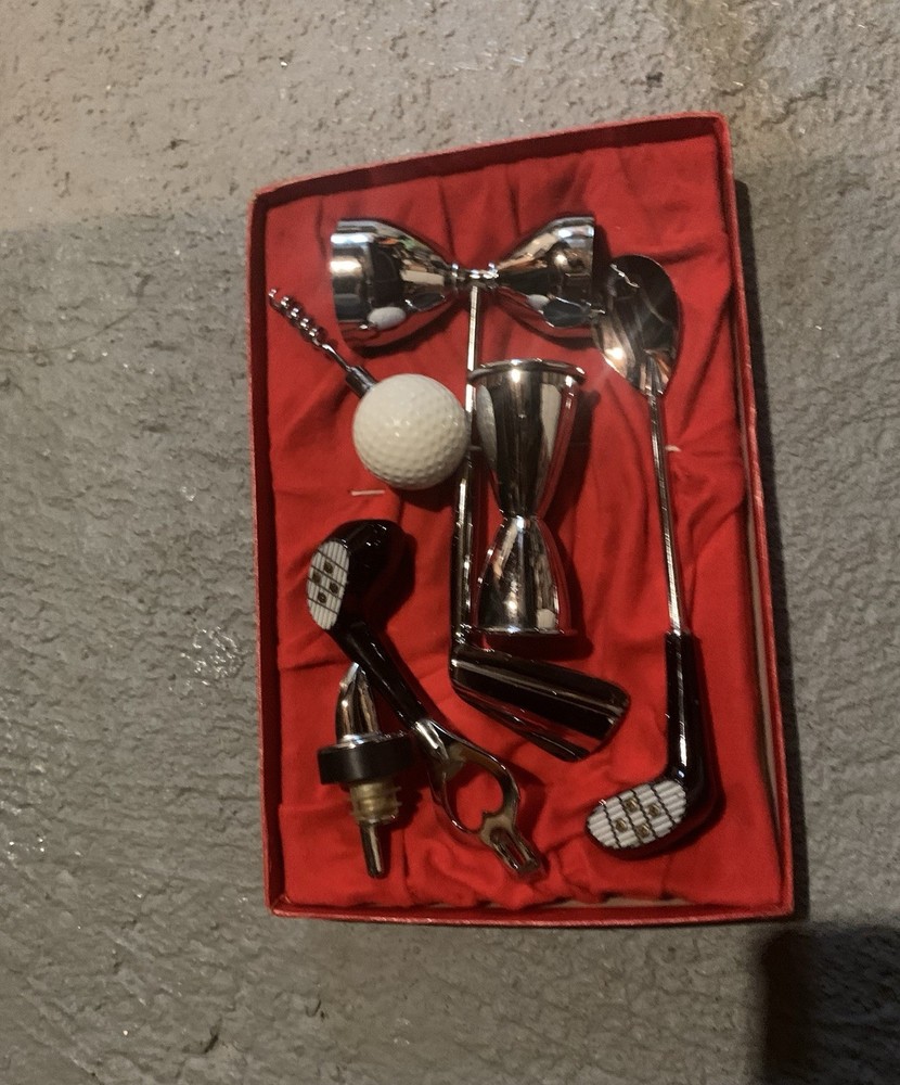 Vintage 4 pieces Golf Bar set complete in original box With Extra Pieces