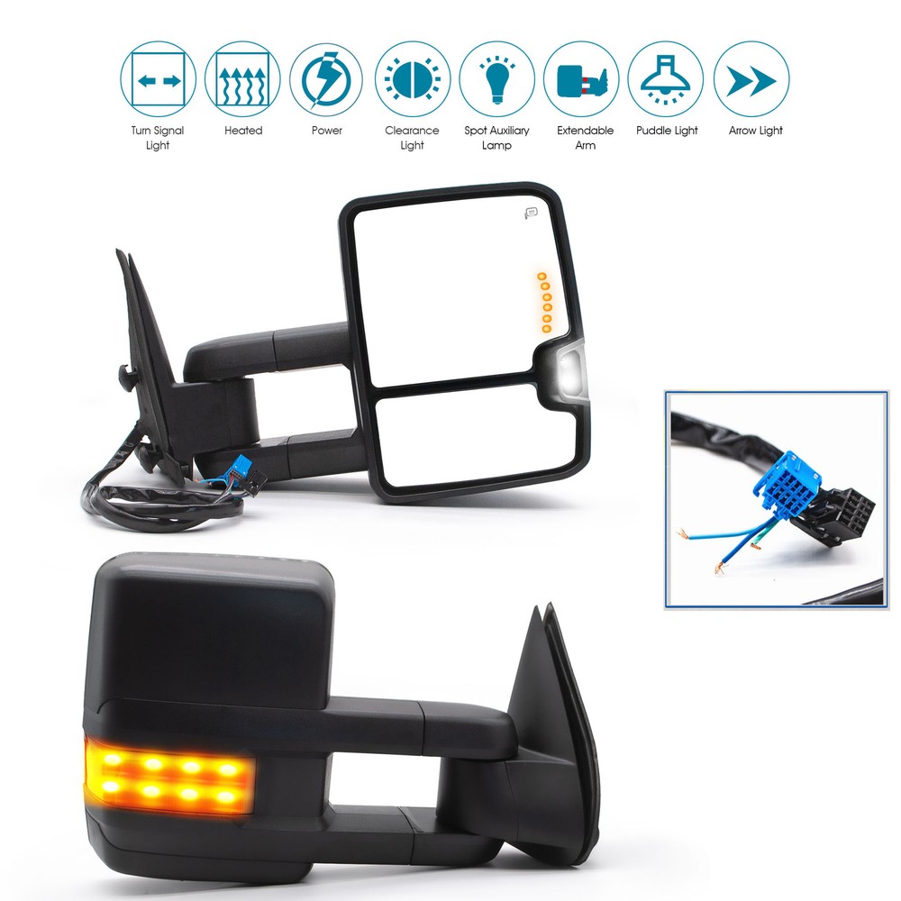 2003-2006 Chevy Tahoe Suburban Power Heated Signal Tow Mirrors Pair