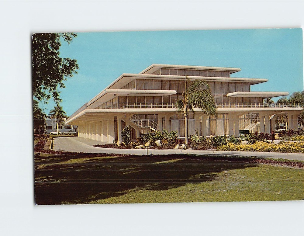 Postcard Tropical Plantings Surround Municipal Auditorium Bradenton Florida