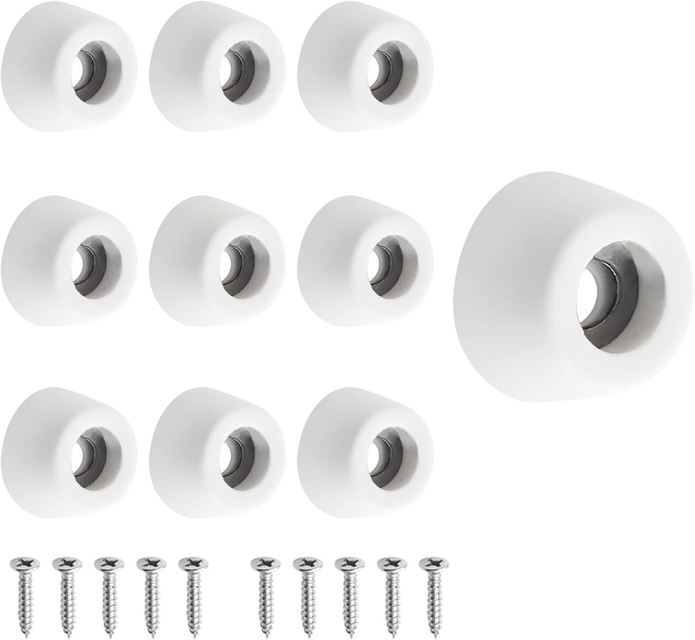 10 Pcs Cutting Board Feet, round Non Slip White Rubber Feet Bumpers Pads with St