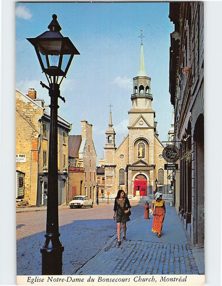 Postcard Eglise Notre Dame du Bonsecours Church Montreal Canada