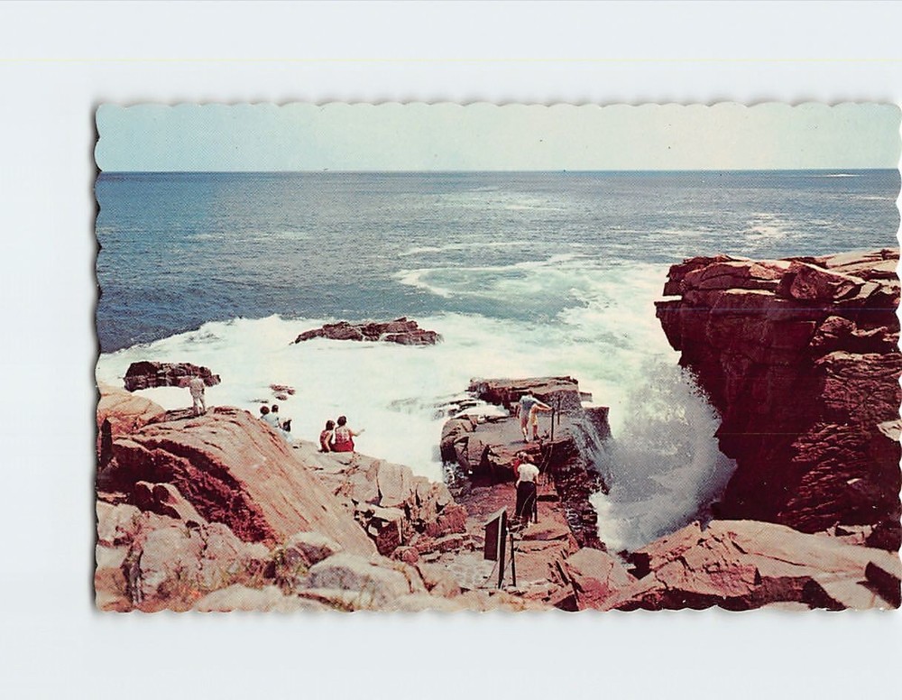 Postcard Thunder Hole Acadia National Park Mt. Desert Island Bar Harbor ME USA-image